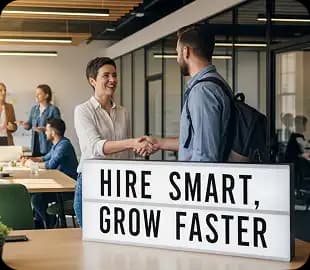 Hire smart grow faster sign